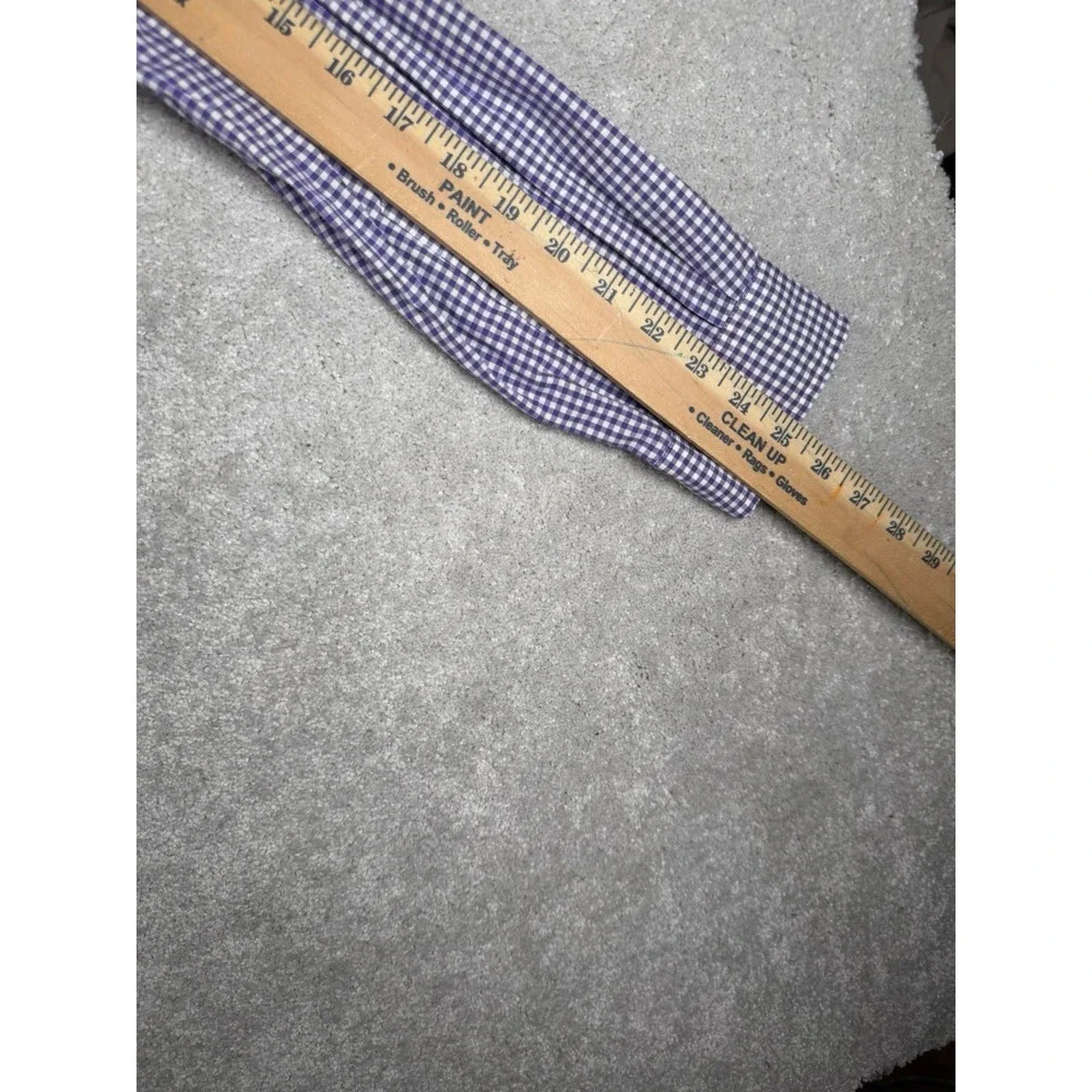 Polo Ralph Lauren Button Shirt Mens S Purple Gingham Check Custom Fit Green Pony